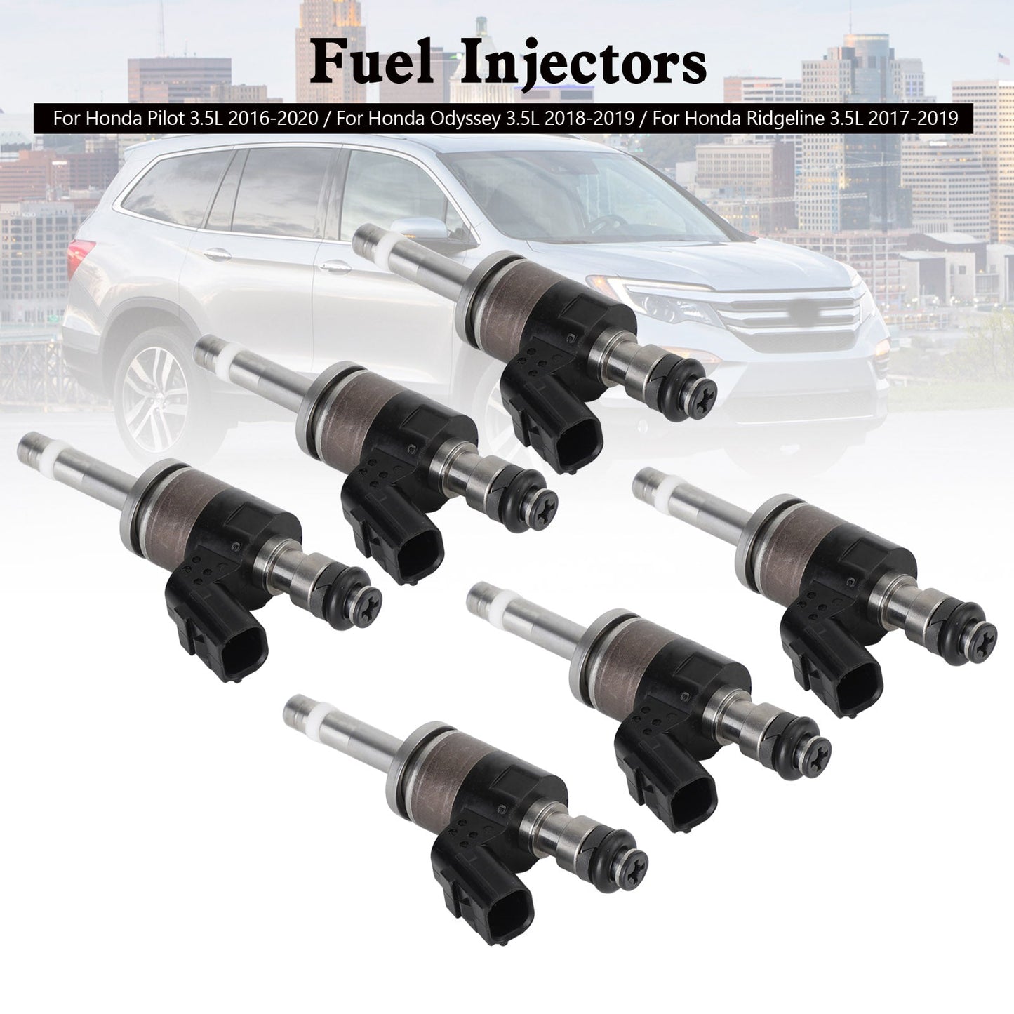 Honda Pilot Odyssey Ridgeline 3.5L V6 6PCS Fuel Injectors 16010-RLV-315