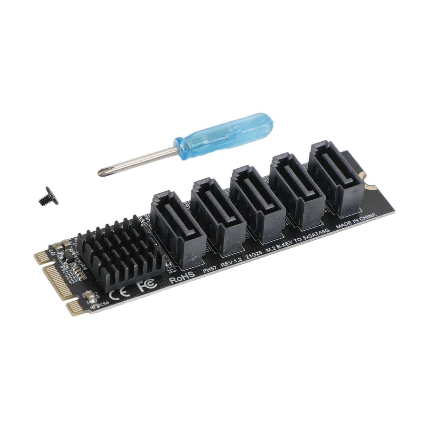 M.2 To SATA 3.0 Adapter JMB585 5 Port Hard Disk Drive Expansion Card for PH56