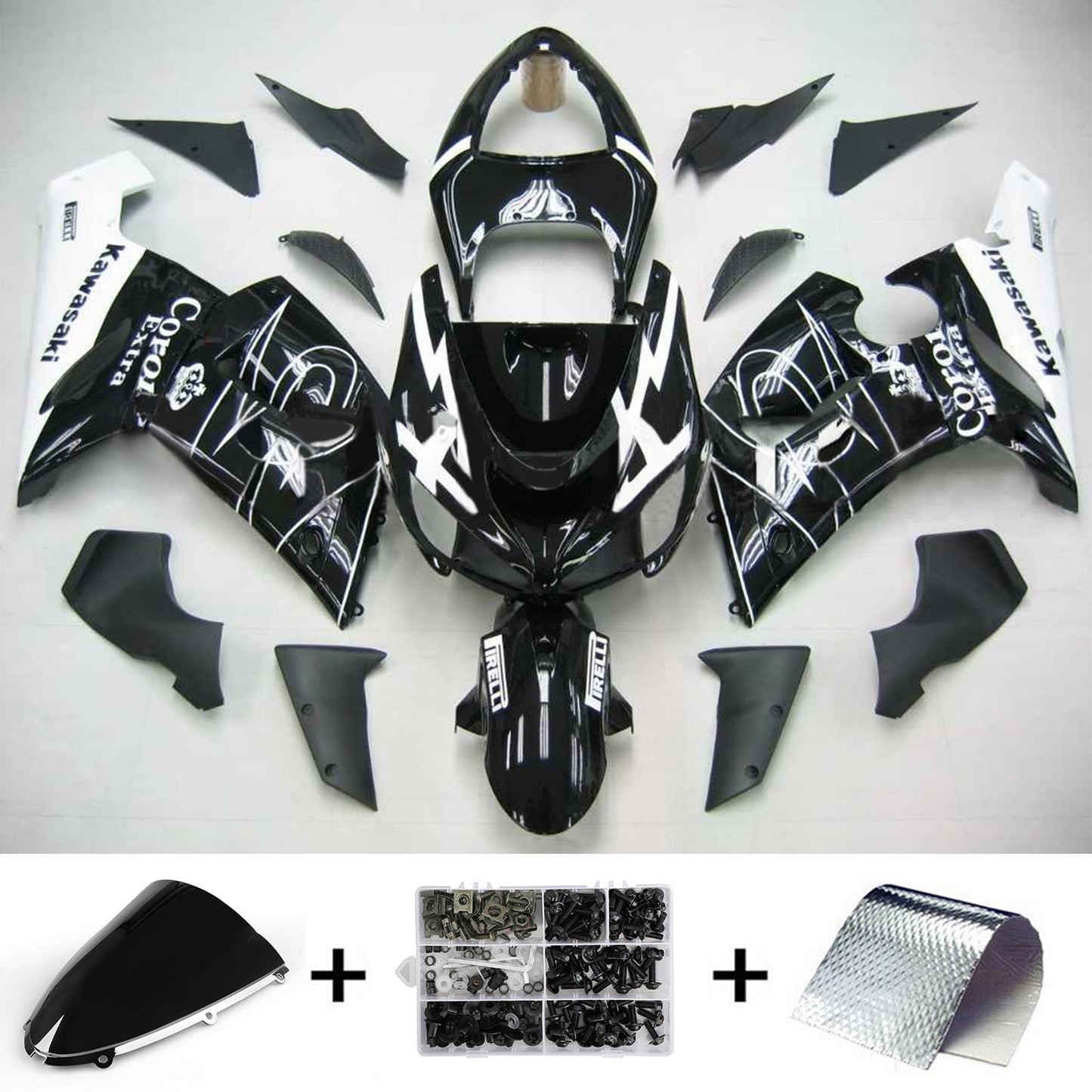 2005-2006 Kawasaki ZX6R 636 Amotopart Injection Fairing Kit Bodywork Plastic ABS #106