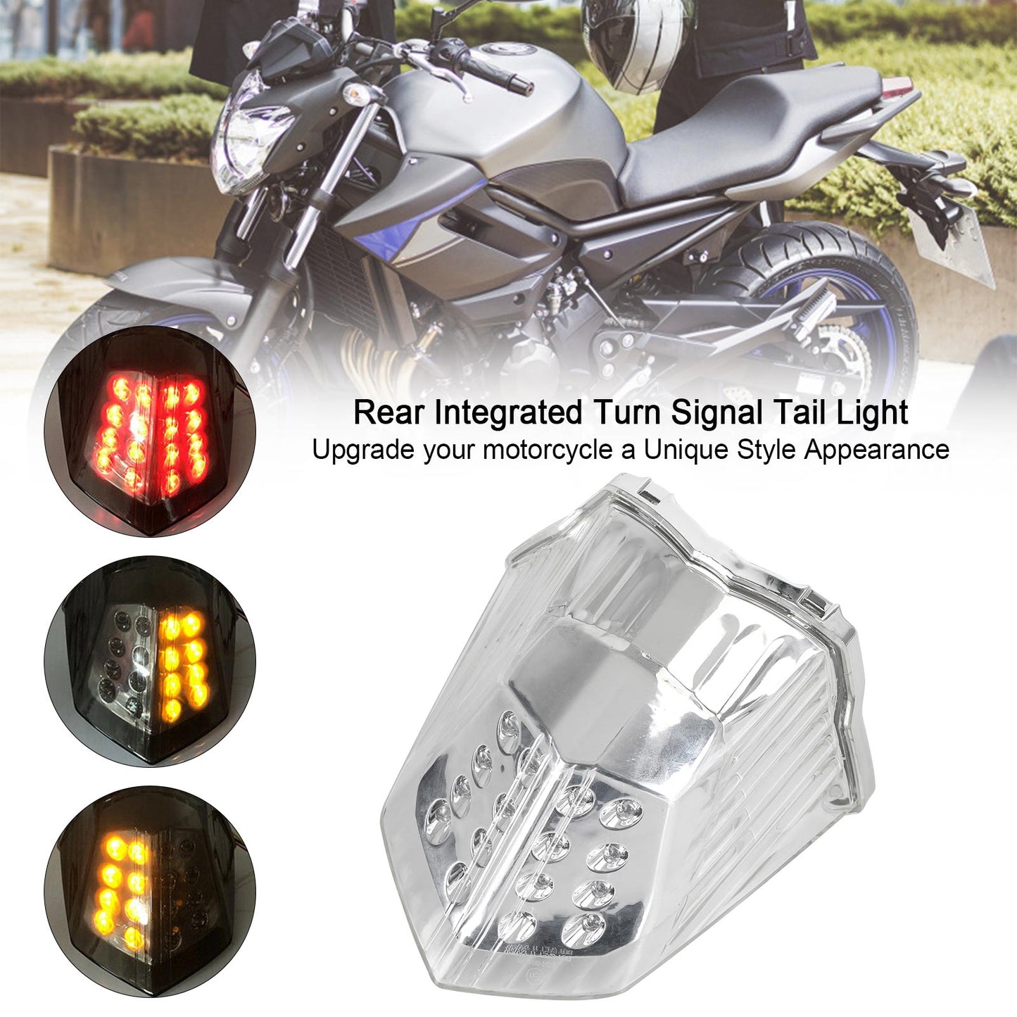 Turn Signal Tail Light For Yamaha Diversion 600 XJ6 FZ6 2009-2017 Black