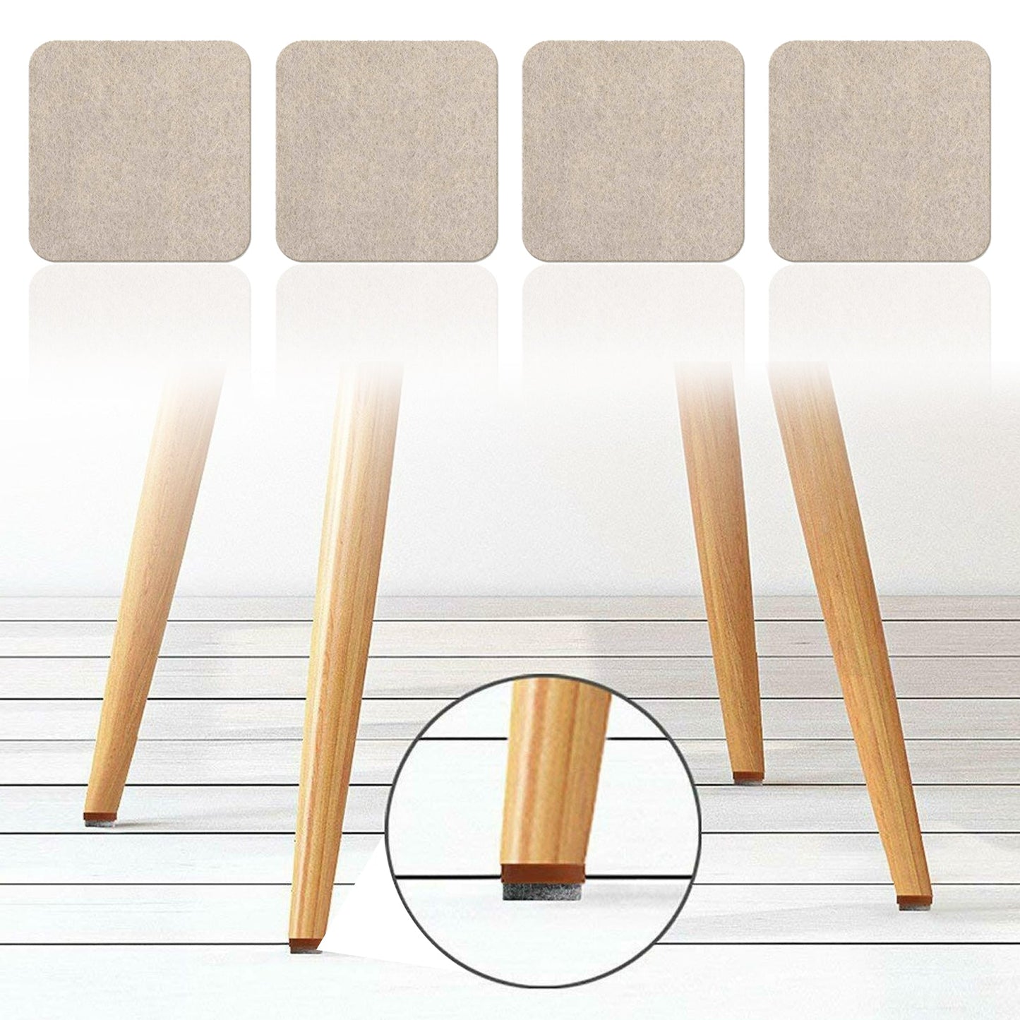 Furniture Felt Pads Square/Round Floor Protector Chair/Table Leg Sticky Back Generic