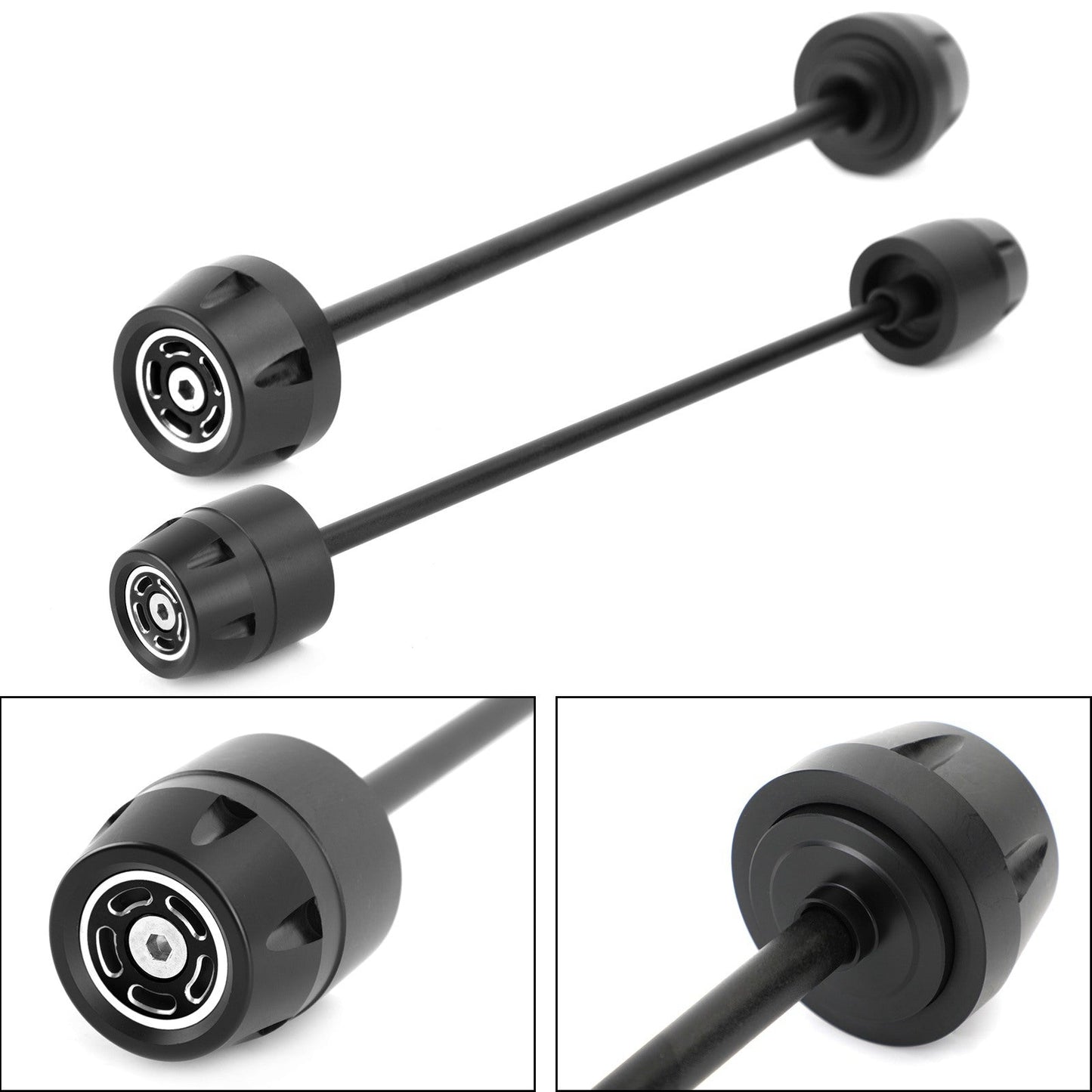 FRONT + REAR Axle Fork Wheel Slider Black Fit for Ducati Scrambler 400 800 1100