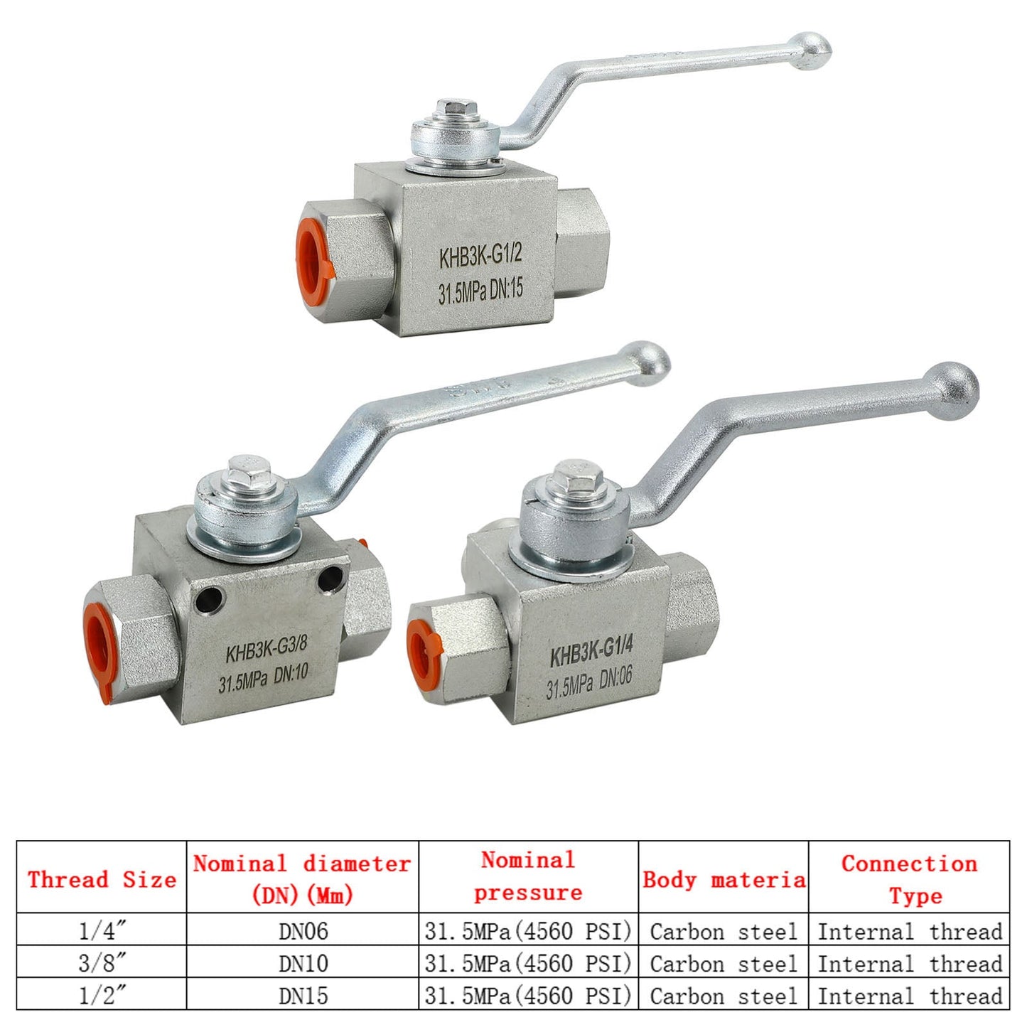 3 Way Hydraulic Ball Valve 1/4" NPT Female High Pressure Ball Valve