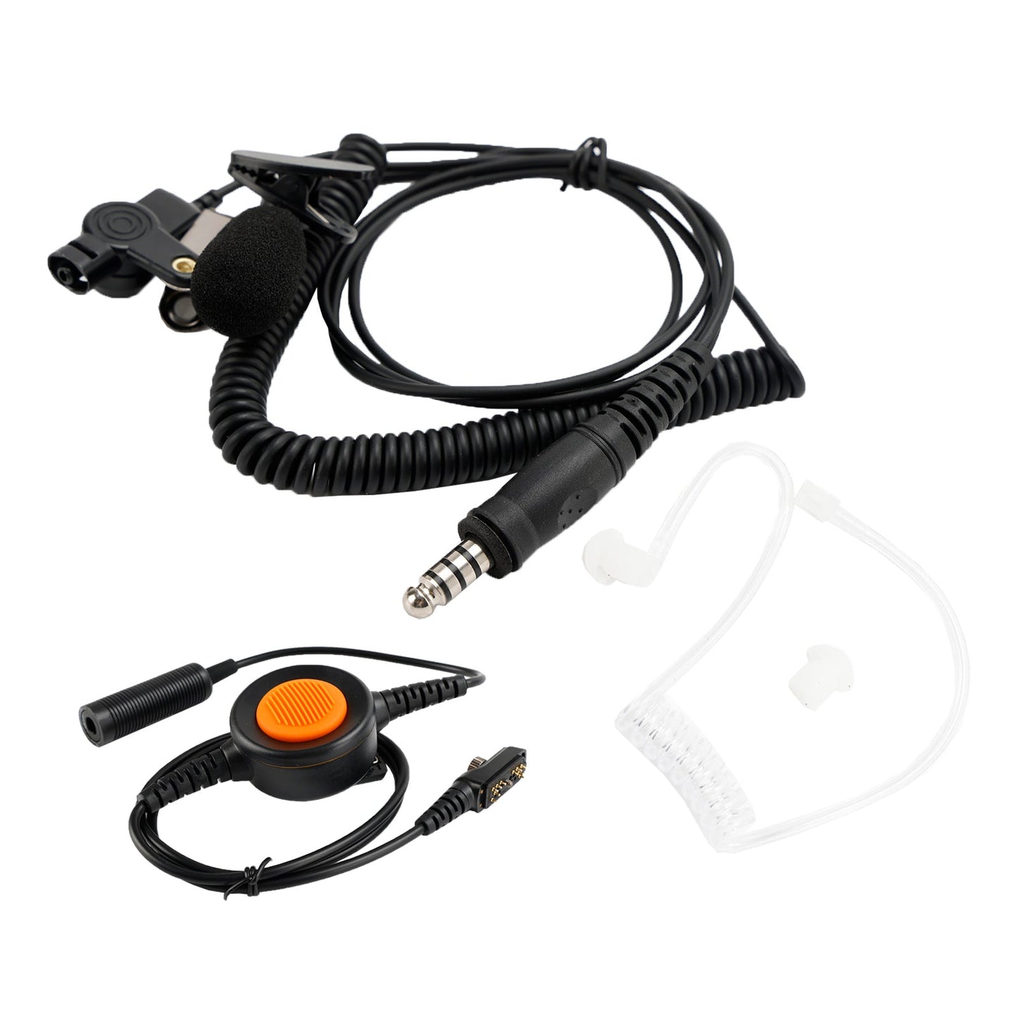 7.1-A3 Transparent Tube Headset with Mic 6-Pin U94 PTT For Hytera PD780/700G/580