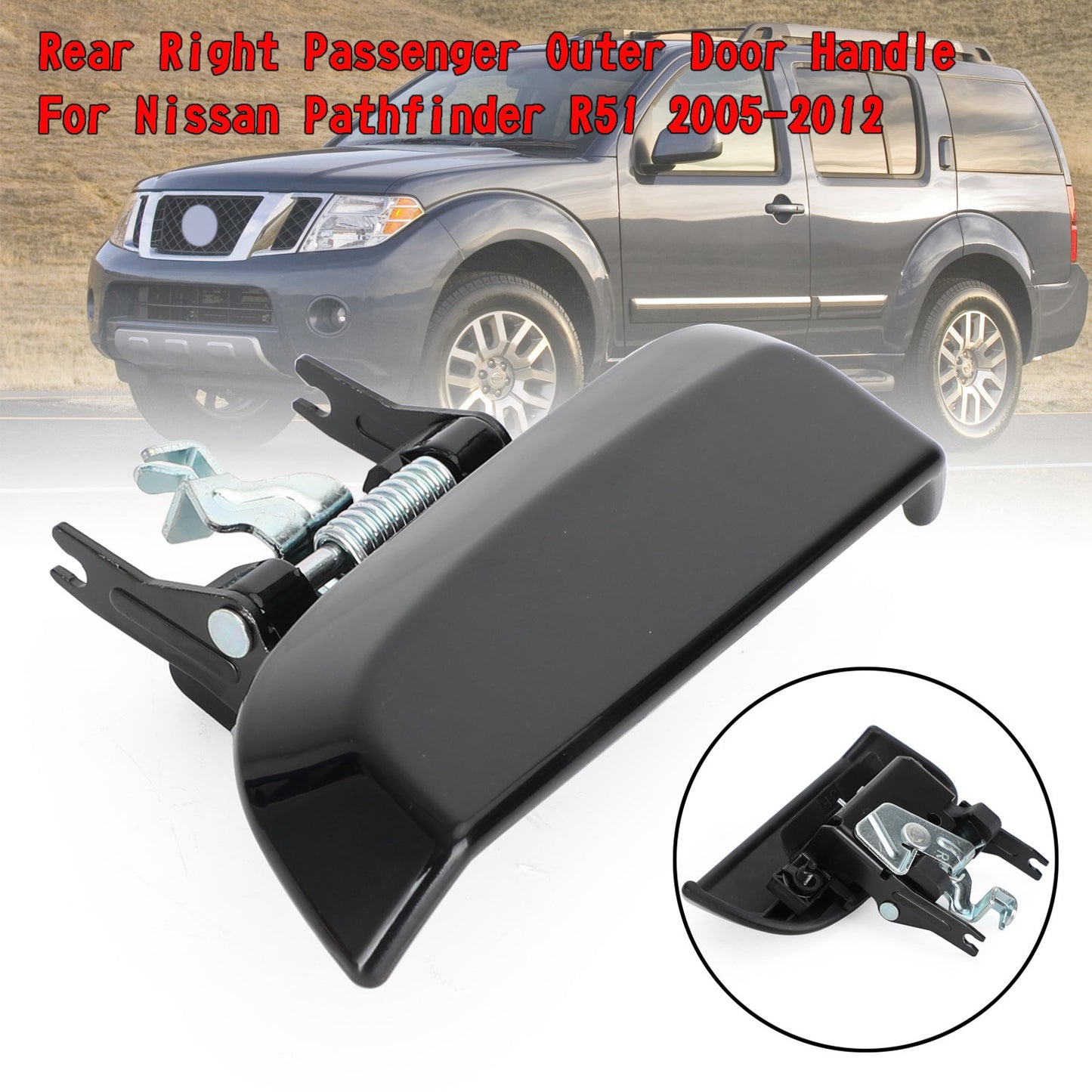 Rear Left+Right Passenger Outer Door Handle For Nissan Pathfinder R51 2005-2012