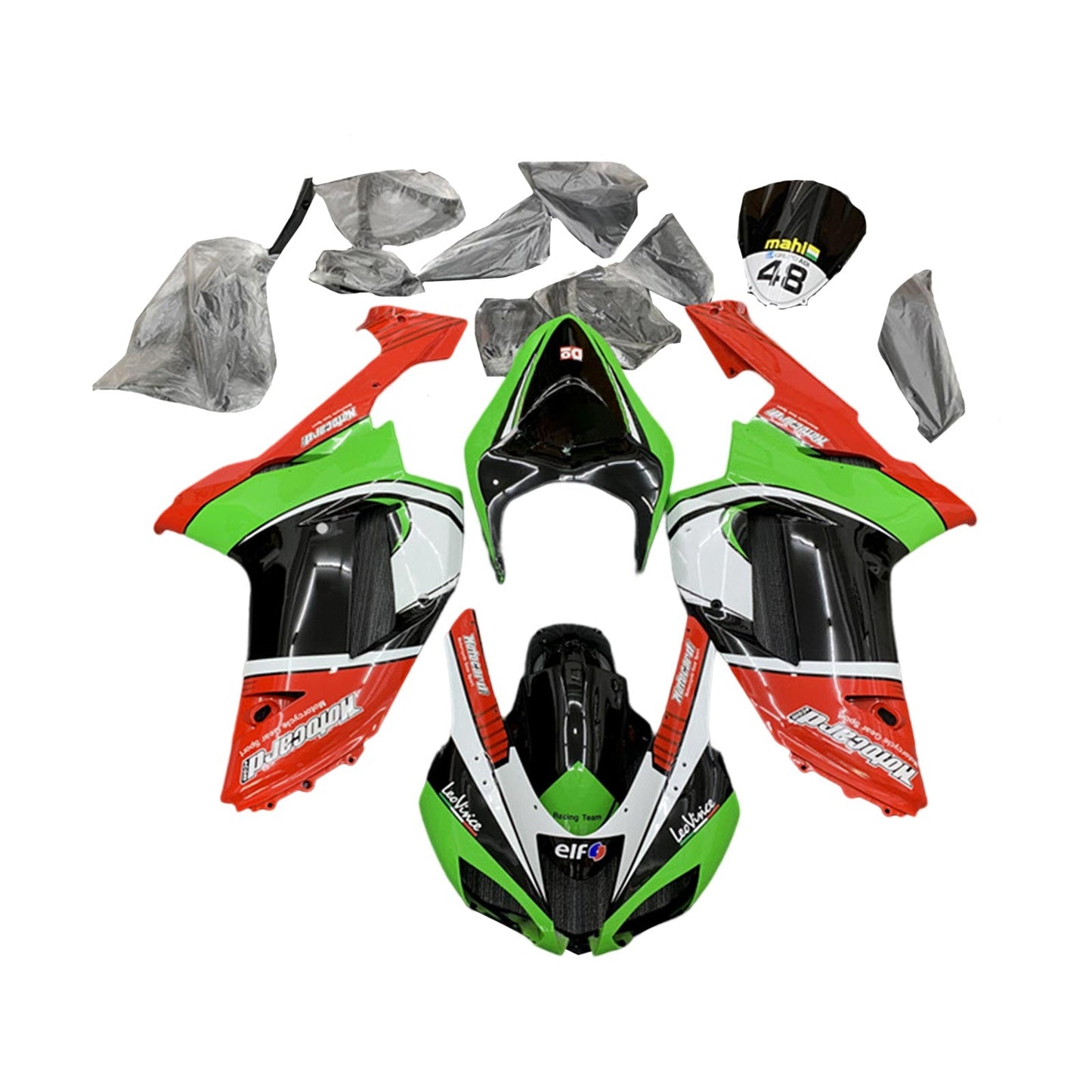 2007-2008 Kawasaki ZX6R 636 Fairing Kit Bodywork Plastic ABS