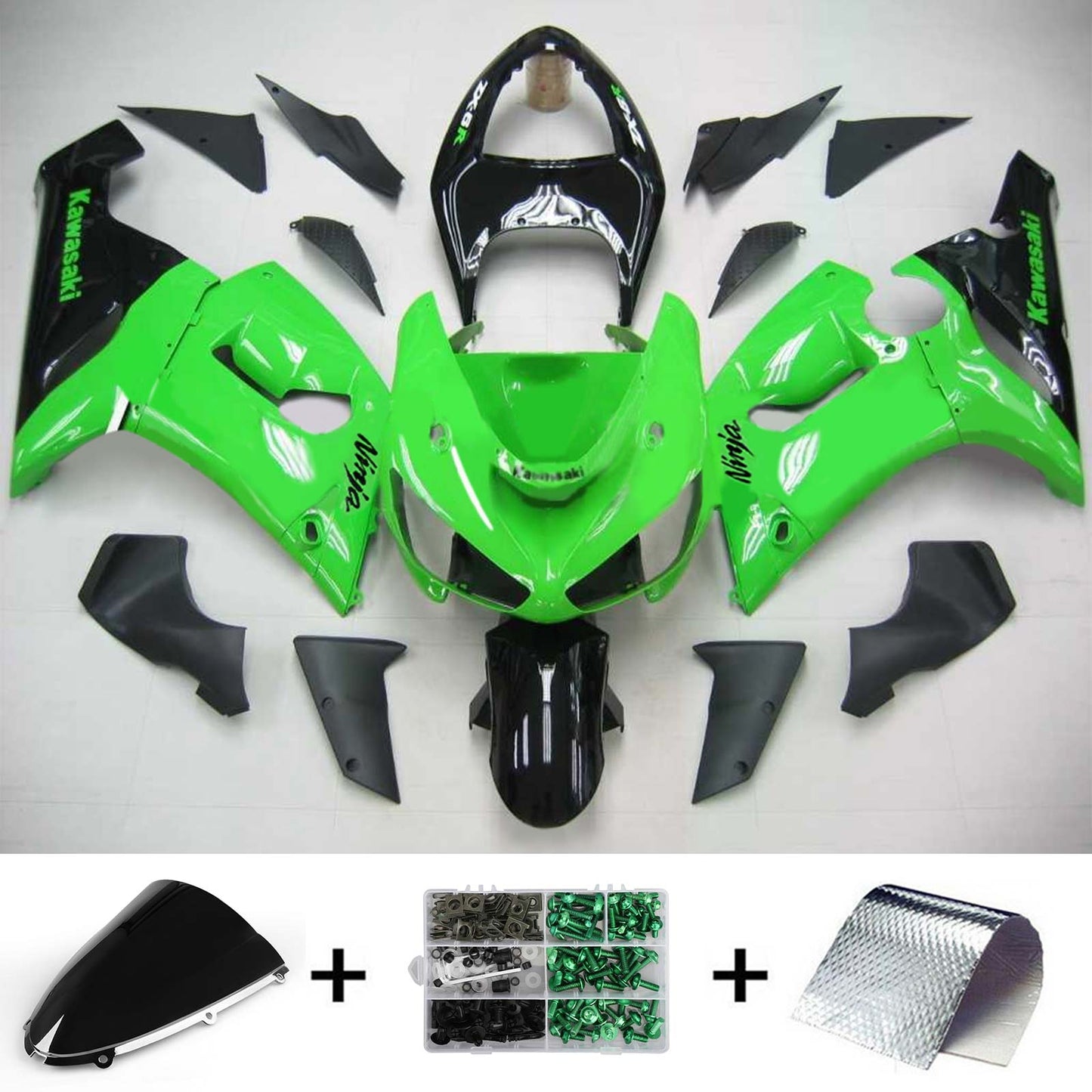 2005-2006 Kawasaki ZX6R 636 Amotopart Injection Fairing Kit Bodywork Plastic ABS #121