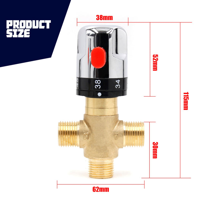 Brass Thermostatic Mixing Valve Bathroom Faucet Temperature Mixer Control Valve