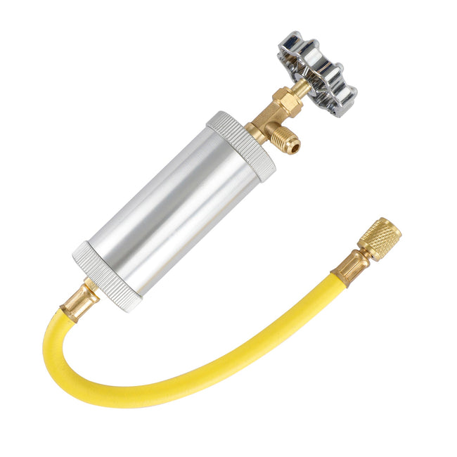 2OZ R134A R12 Hand Turn Pump Oil Injection Oil&Dye Injector Vehicle A/C Adapter