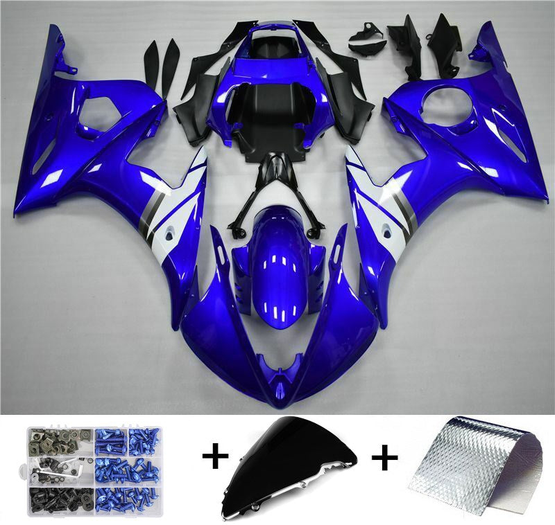 2003-2004 Yamaha YZF R6 Amotopart Fairing Blue White Kit