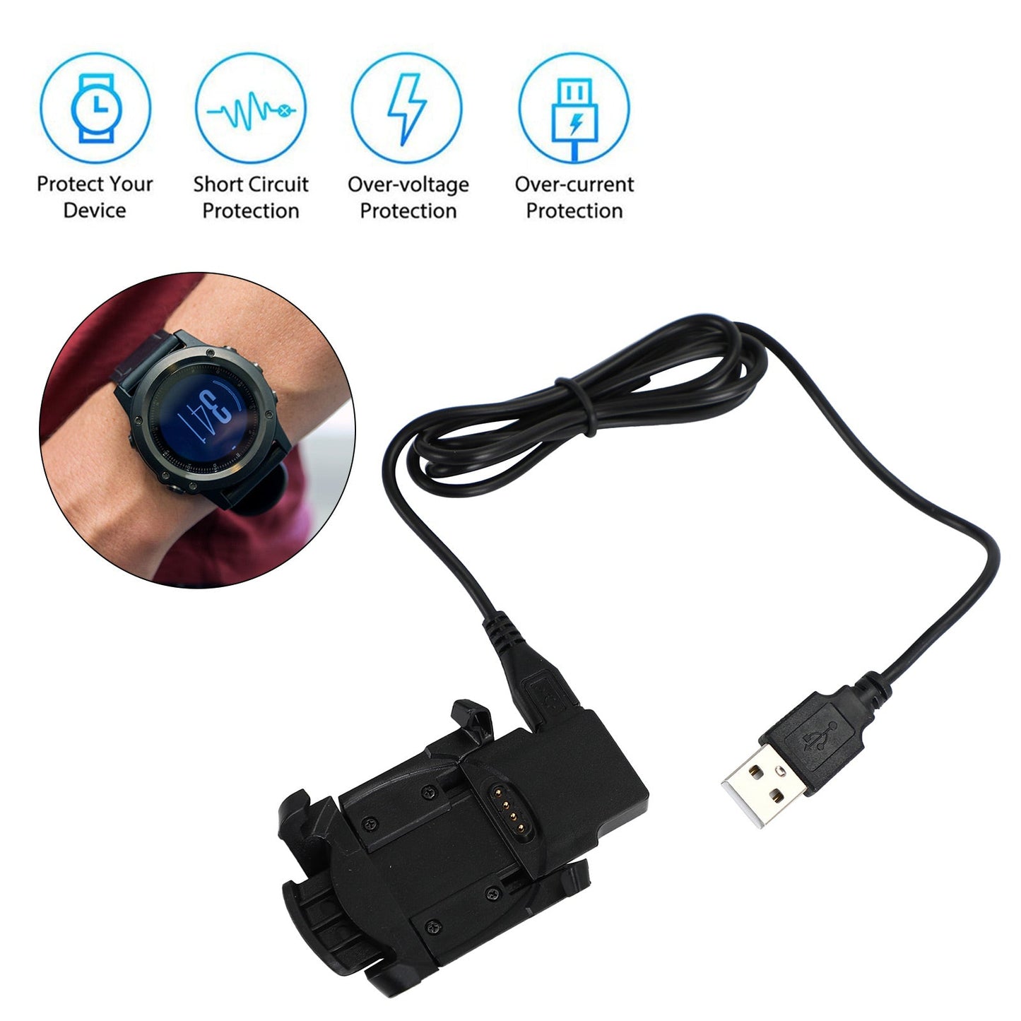 USB Data Charger Dock Cable For Fenix 3/Fenix 3 HR/Fenix 3 Sapphire GPS Watch