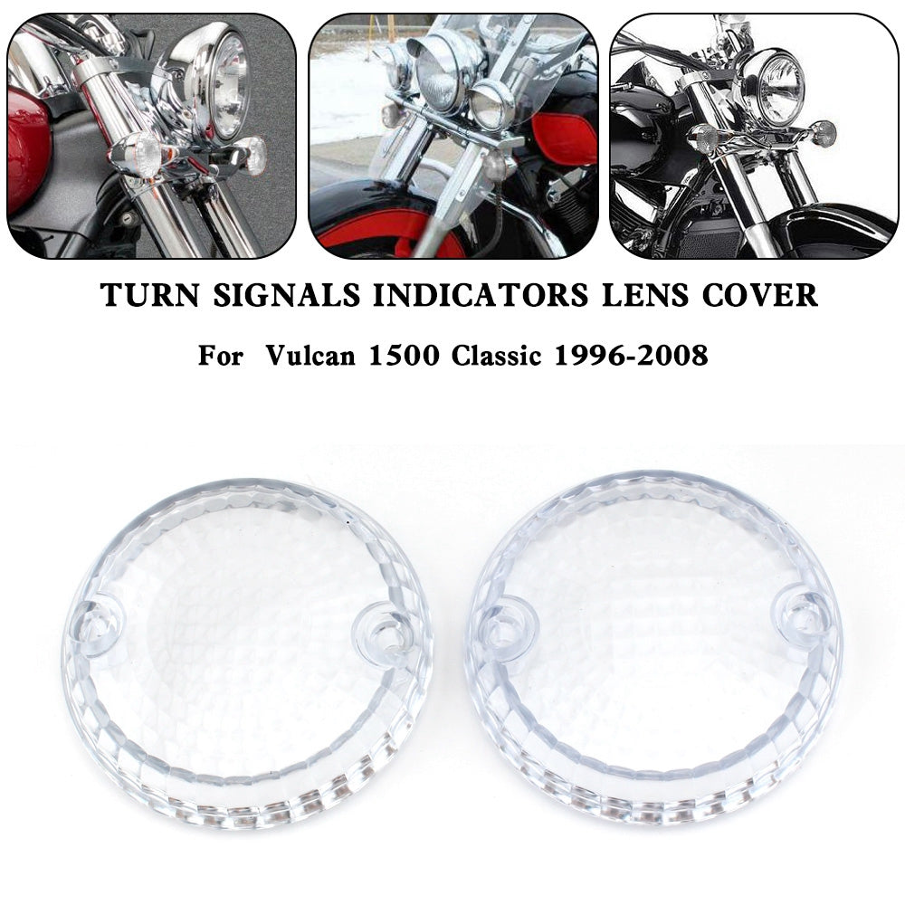 Turn Signals Indicators Lens Cover For Yamaha Kawasaki Vulcan 1500 VN Amber