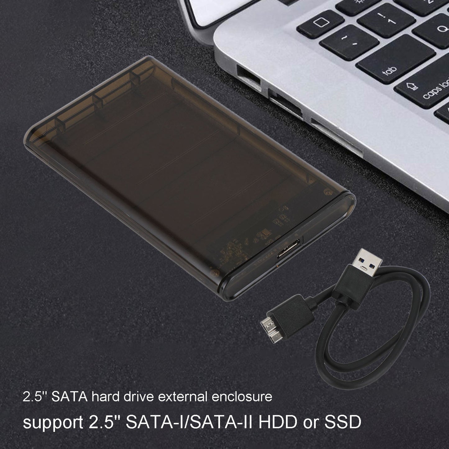 2.5" Sata Usb 3.0 Clear Hard Drive Disk HDD SSD Enclosure External Clear Case