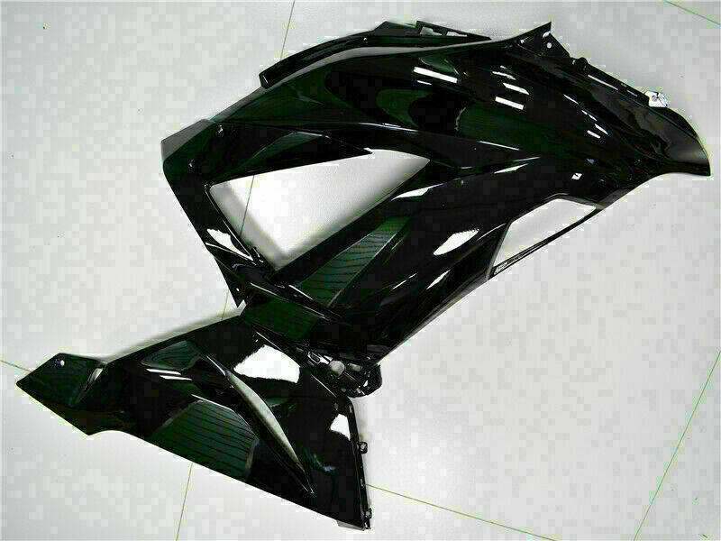 2013-2018 Kawasaki Zx6R Amotopart Fairing Glossy Black Injection Plastic Kit