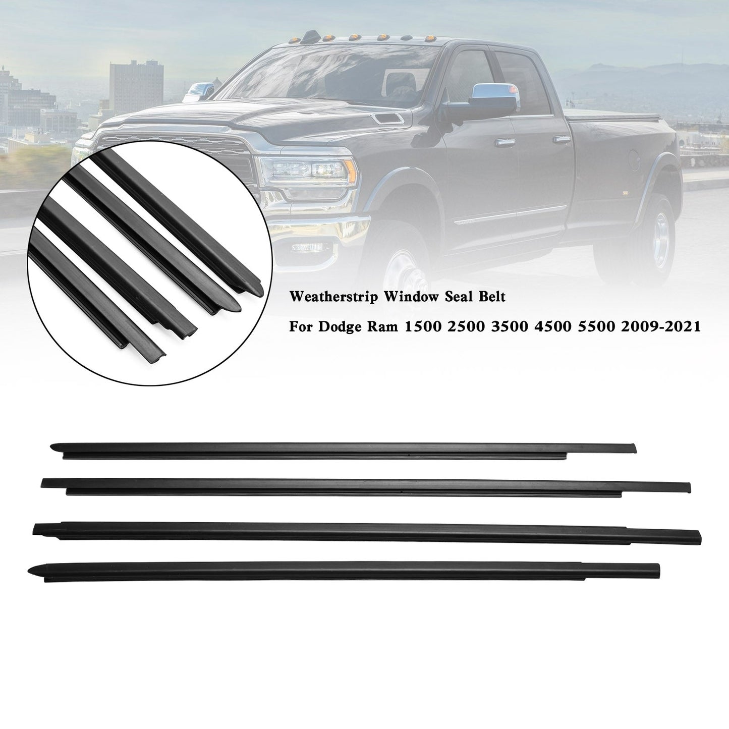 Weatherstrip Window Seal Belt For Dodge Ram 1500 2500 3500 4500 5500 2009-2021