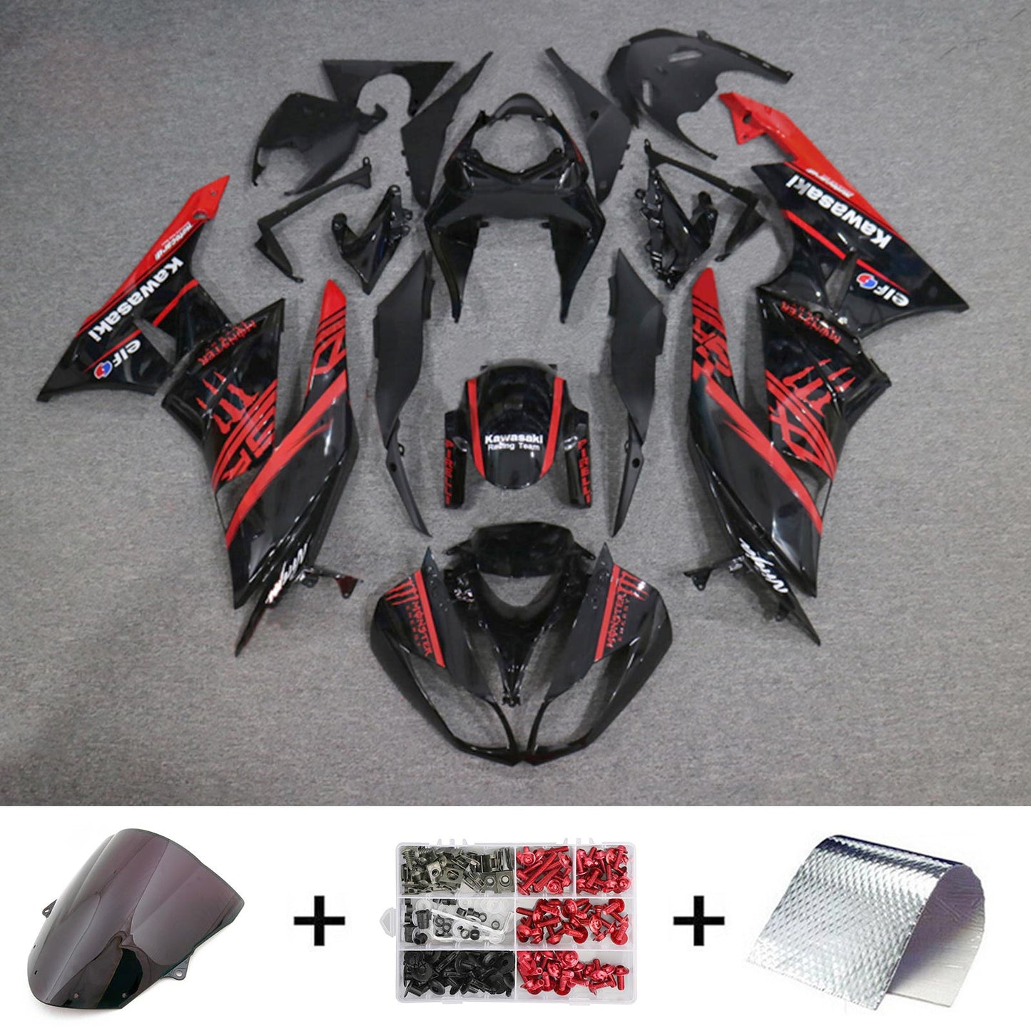 2009-2012 Kawasaki ZX6R 636 Injection Fairing Kit Bodywork Plastic ABS#144