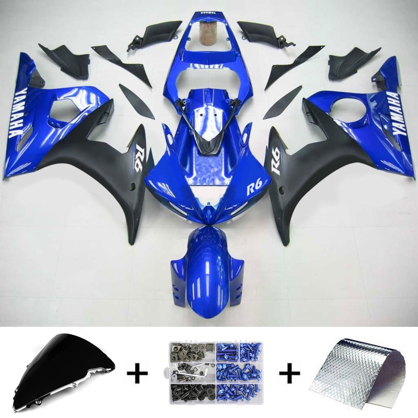 2003-2004 Yamaha YZF 600 R6 2006-2009 R6S Amotopart Injection Fairing Kit Bodywork Plastic ABS #110