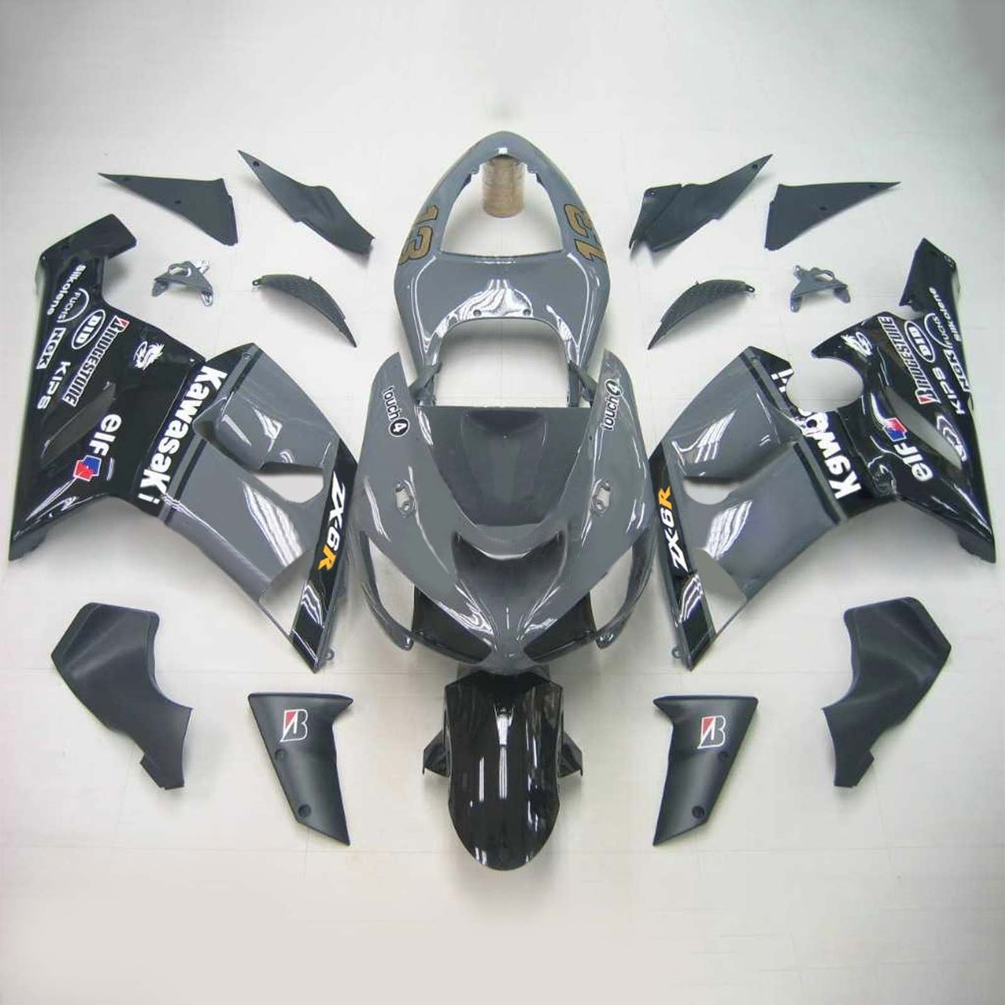 2005-2006 Kawasaki ZX6R 636 Amotopart Injection Fairing Kit Bodywork Plastic ABS #133