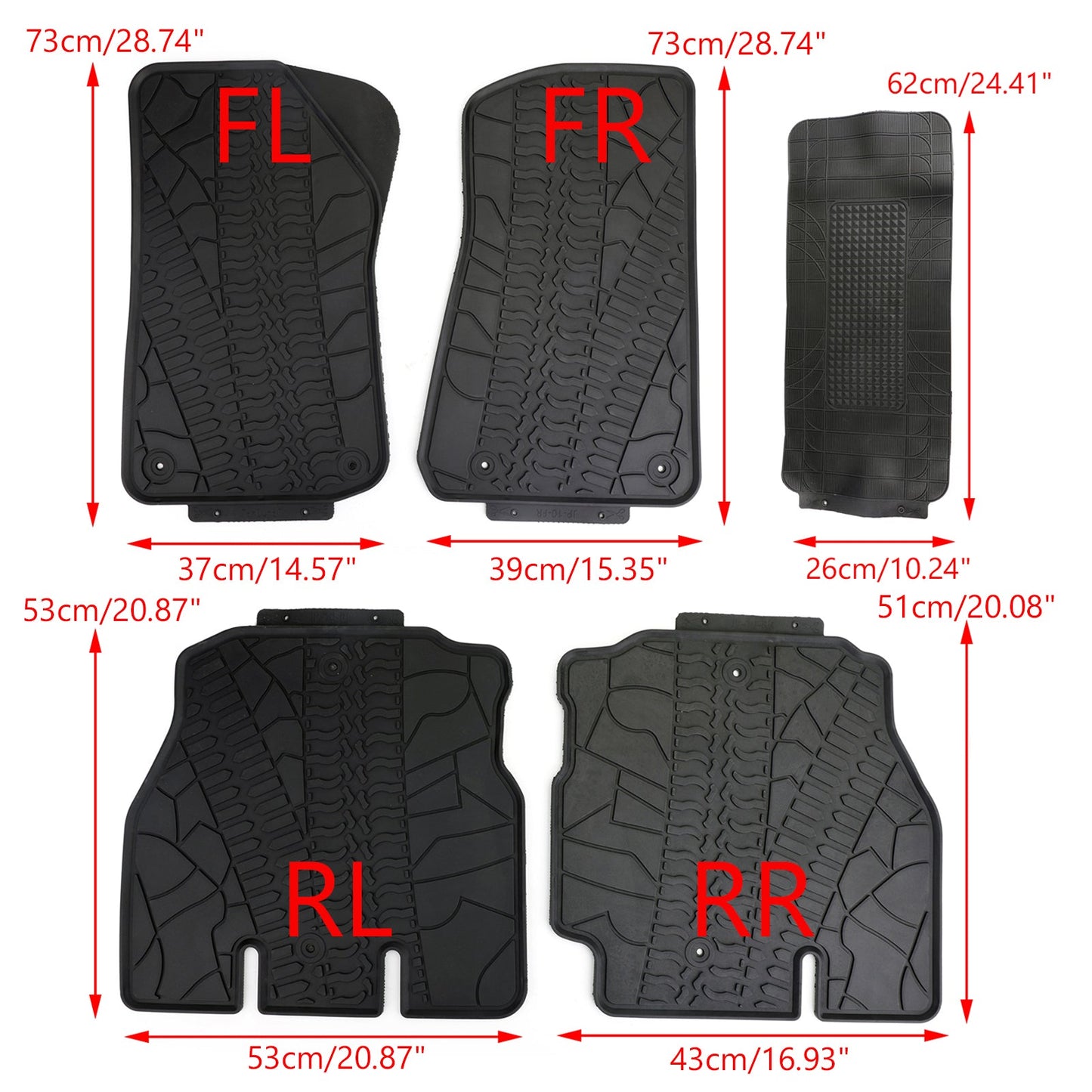 Floor Mats Liners for 2018-2020 Wrangler JL 4-Door Unique TPE