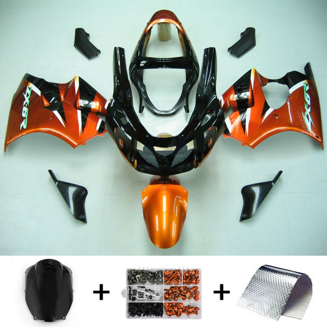 00-02 Kawasaki ZX6R 636 05-08 Kawasaki ZZR600 Amotopart Injection Fairing Kit Bodywork Plastic ABS #117