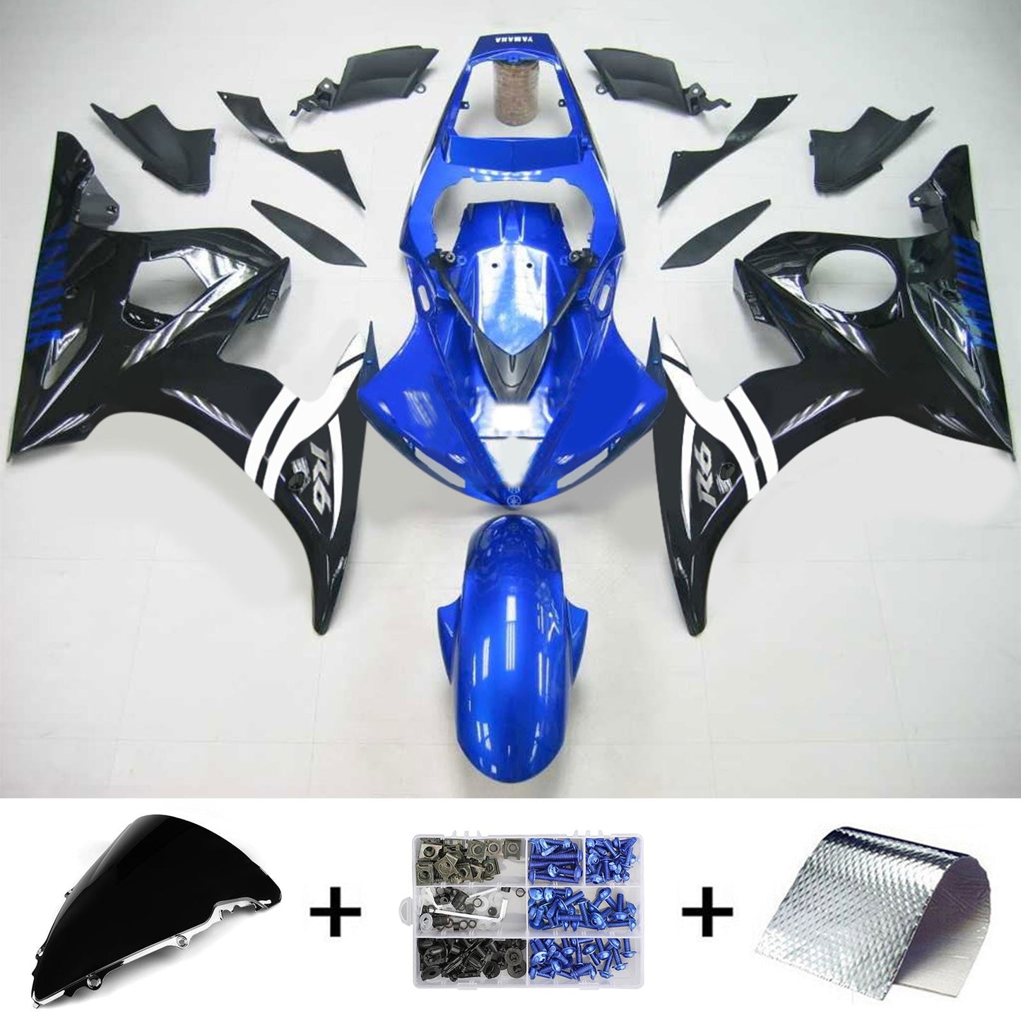 2003-2004 Yamaha YZF 600 R6 2006-2009 R6S Amotopart Injection Fairing Kit Bodywork Plastic ABS #113