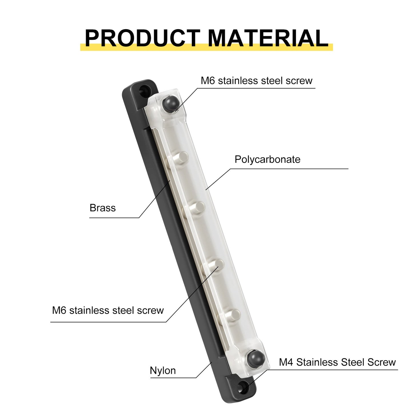 2/4/6/12 Way Dual-row Car Bus Bar Block Distribution Terminal For Auto Marine