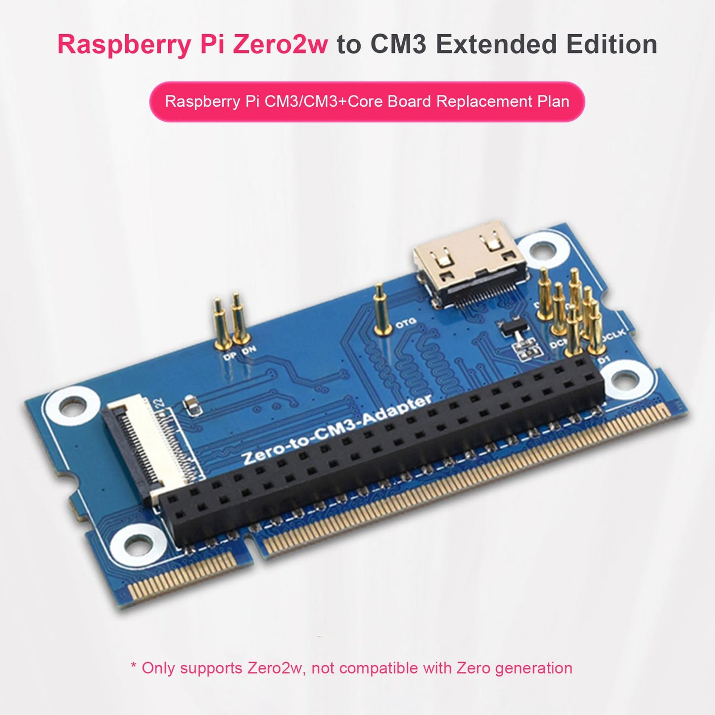 2W to CM3 Expansion Board Raspberry Pi CM3 Core Board Alternative Adapter Board