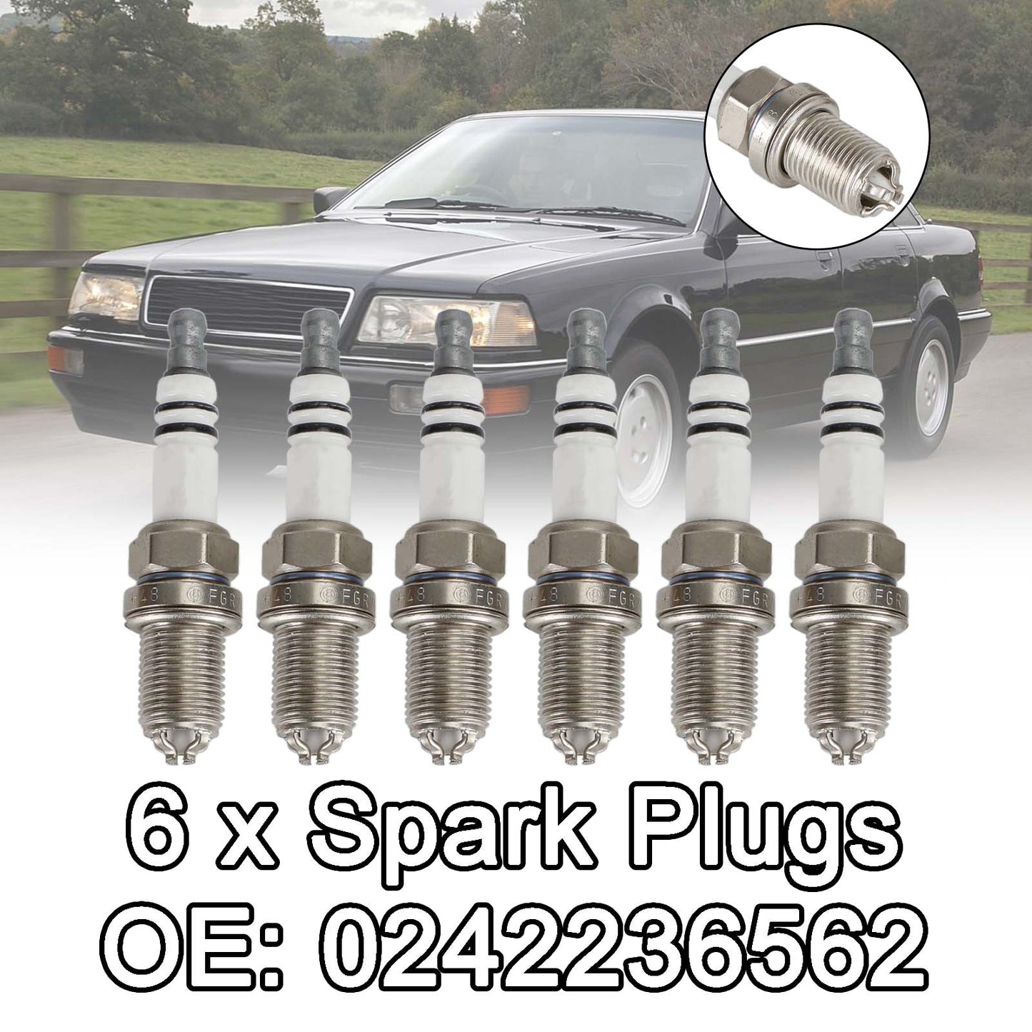 6x Spark Plugs 0242236562 for BMW E36 E46 323i 325i 323i 328i 330i E39