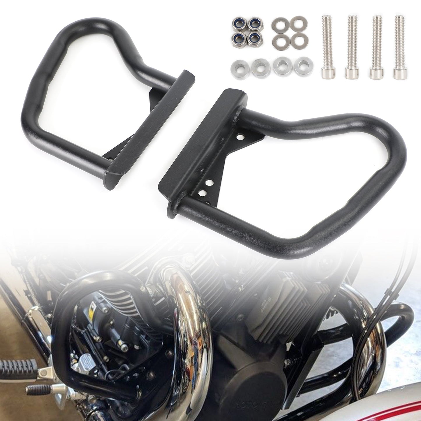 2016- Moto Guzzi V7 II V7III V9 Series Black Engine Guard Crash Protector