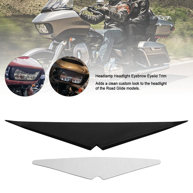 Headlamp Headlight Eyebrow Eyelid Trim For Road Glide FLTRX FLTRU 2015-2021