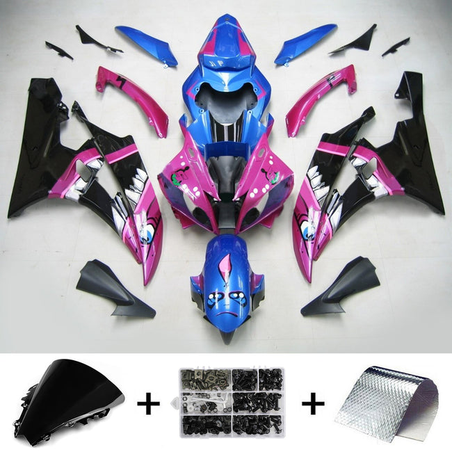 2006-2007 Yamaha YZF 600 R6 Amotopart Injection Fairing Kit Bodywork Plastic ABS #147