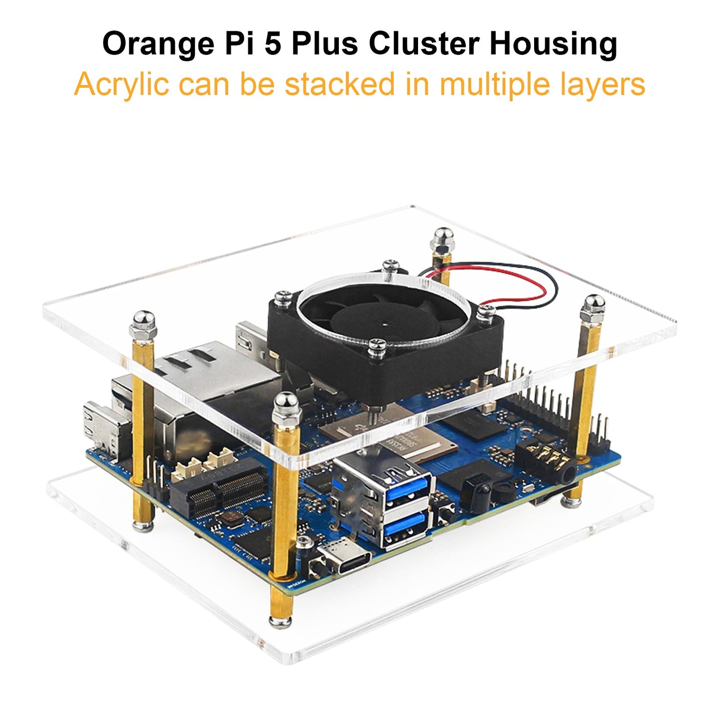 Orange Pi 5 Plus Cluster One-Layer Acrylic Shell Orangepi Protective Shell