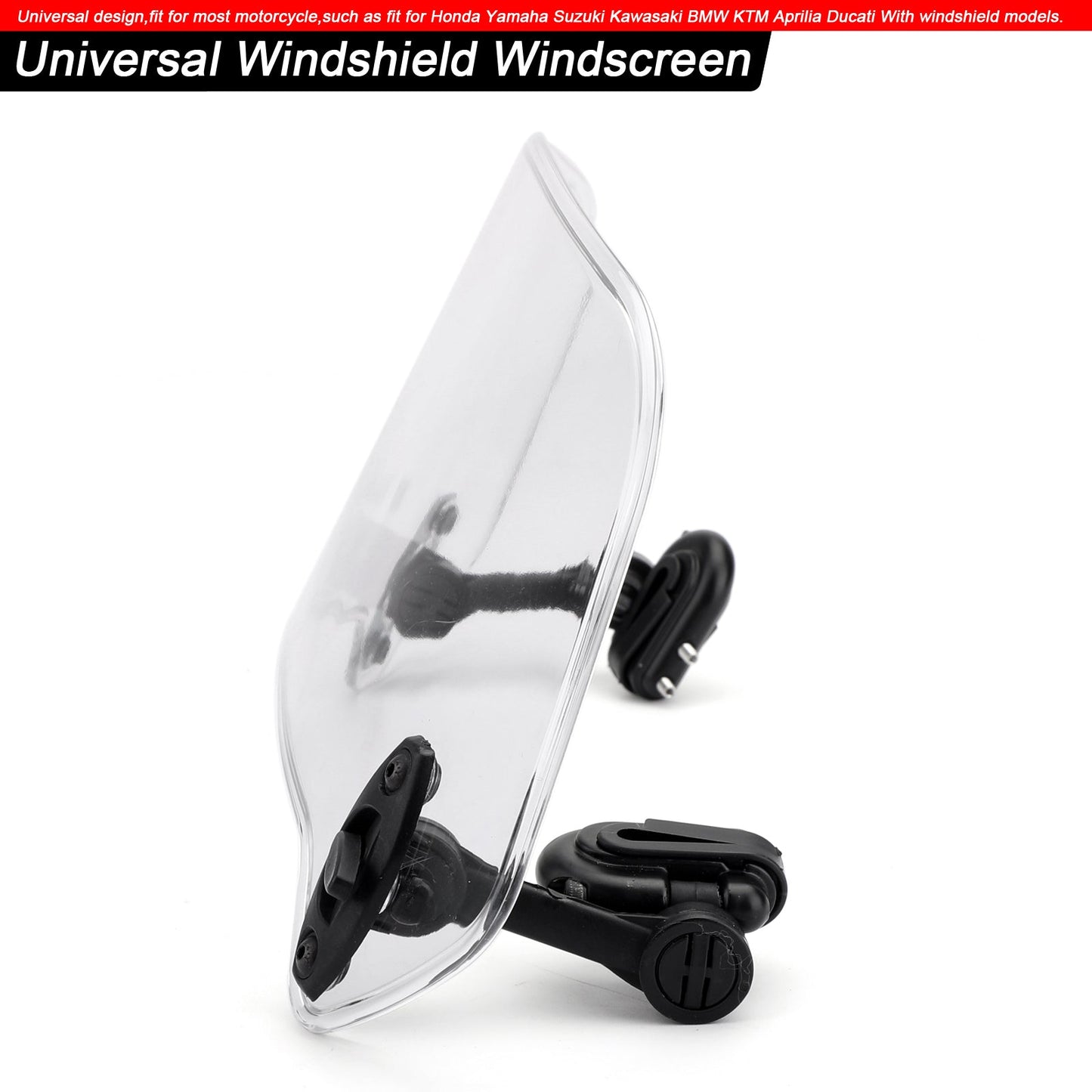 Universal Adjustable Clip On Windshield Extension Spoiler Wind Deflector Clear