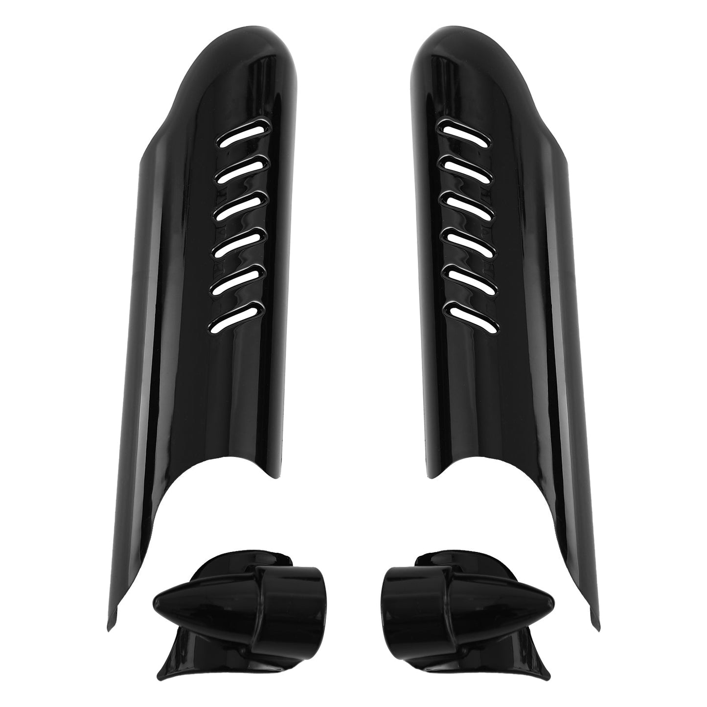 Fork Lower Leg Deflectors Shield Cover For Touring Electra Glide FLHT 2000-2013 Black