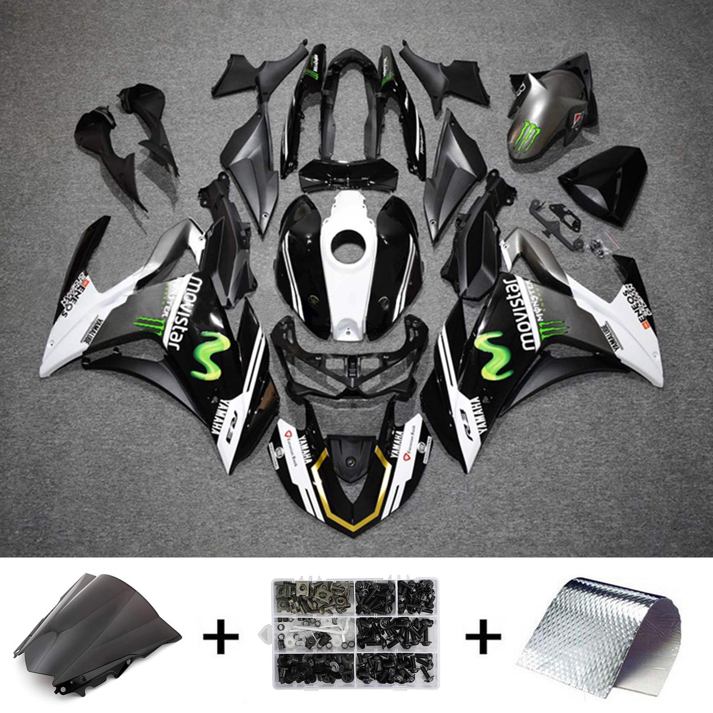 14-18 Yamaha YZF-R3 15-17 R25 Amotopart Injection Fairing Kit Bodywork ABS #101