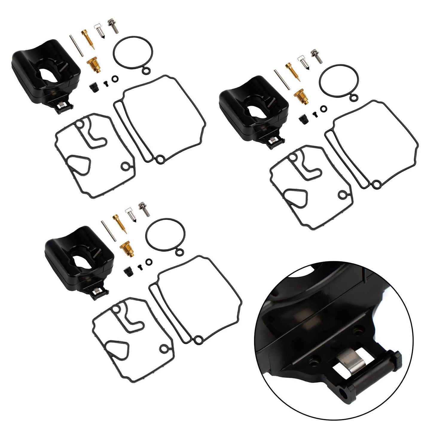 3X Carburetor Carb Rebuild Kit fit for Yamaha 2 Stroke 40HP 50HP Outboard Motor