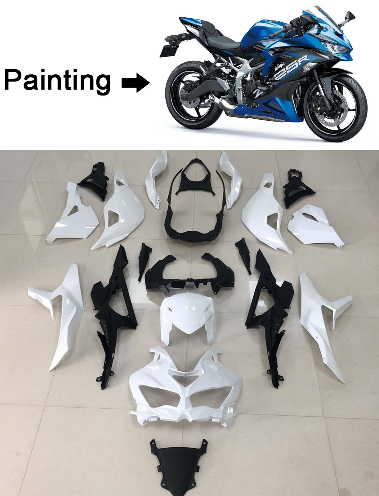 2020-2021 Kawasaki Ninja ZX-25R Amotopart Injection Fairing Kit Bodywork ABS #104