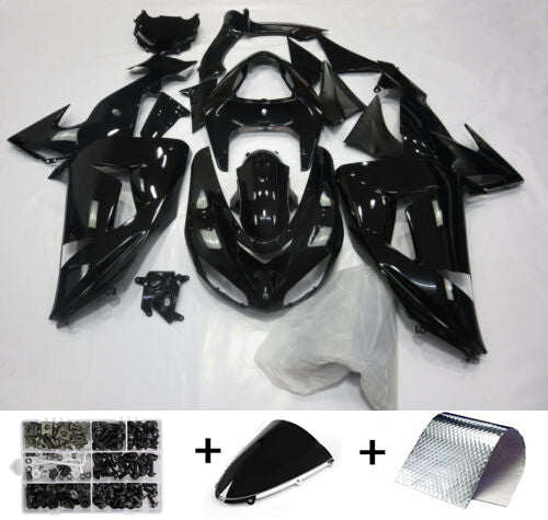 2006-2007 Kawasaki Zx10R Amotopart Fairing Yellow Black Injection Plastic Kit