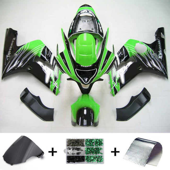 2003-2004 Kawasaki ZX6R 636 Amotopart Injection Fairing Kit Bodywork Plastic ABS #112