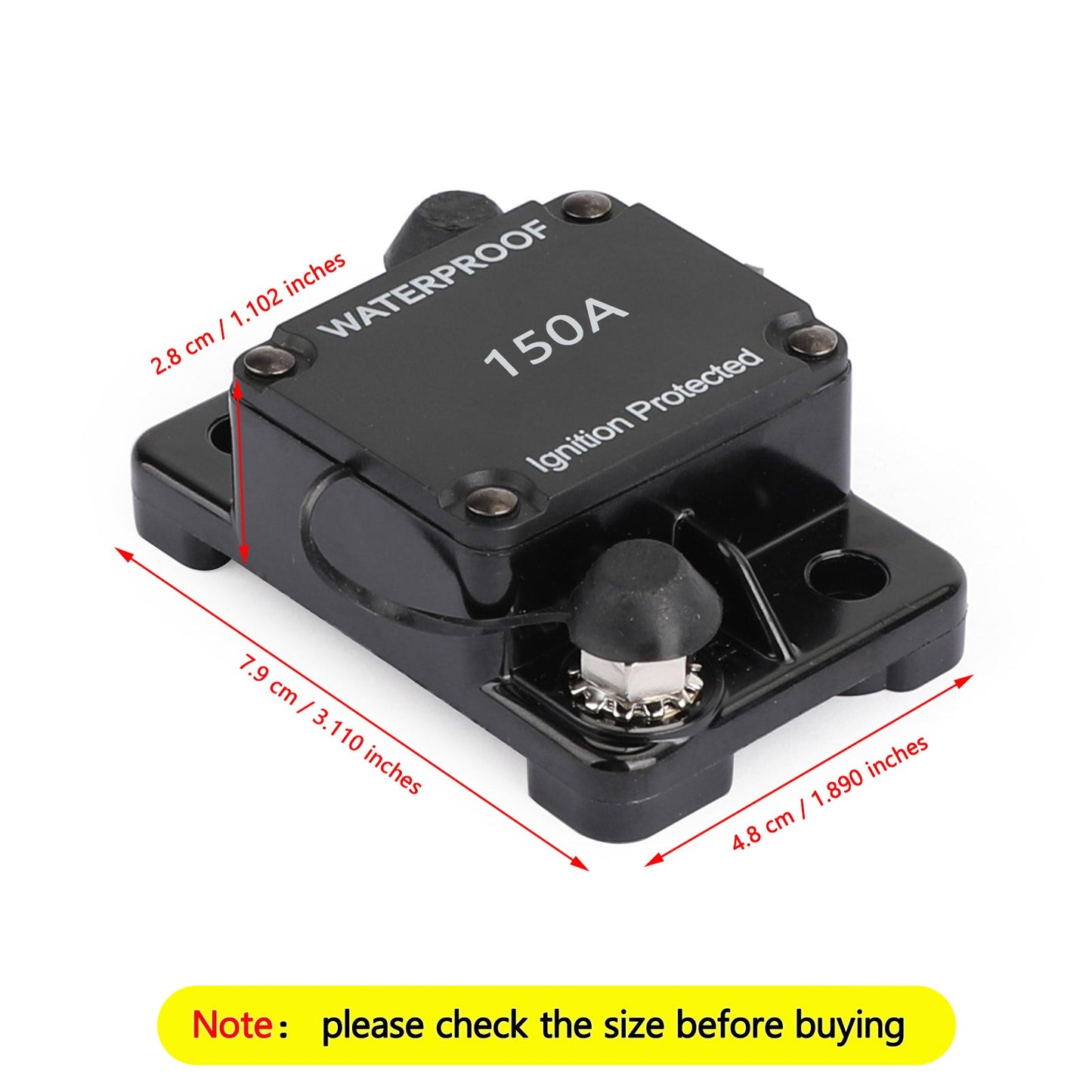 Car Audio Breaker In line Circuit Auto Reset AMP 150A Boat 12-48V DC Fuse