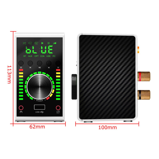 Mini Amplifier Digital HiFi Audio Bluetooth 5.0 Class D Amplifier 68W+68W Black