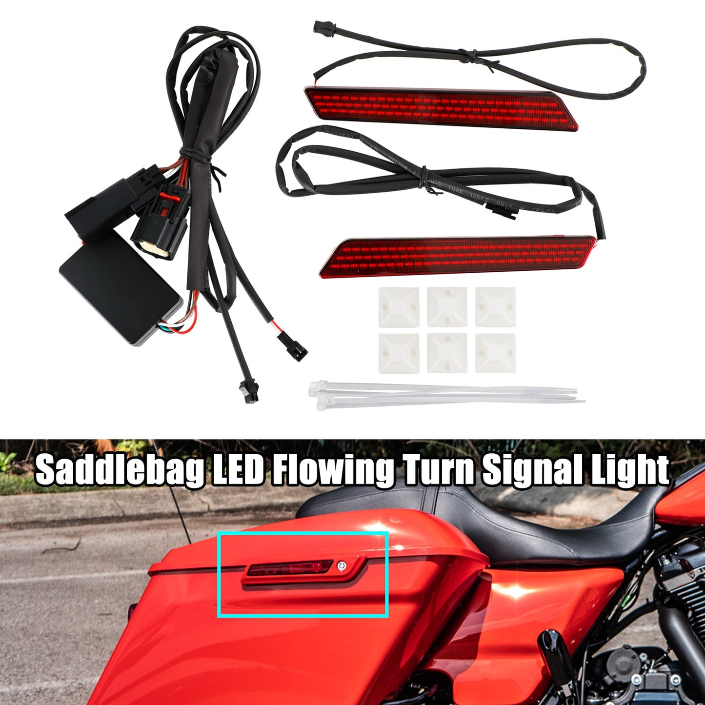 Touring Glide Road Glide 2014-2022 Saddlebag LED Flowing Turn Signal Light