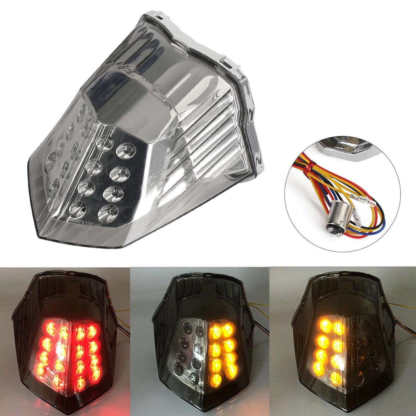 Turn Signal Tail Light For Yamaha Diversion 600 XJ6 FZ6 2009-2017 Black