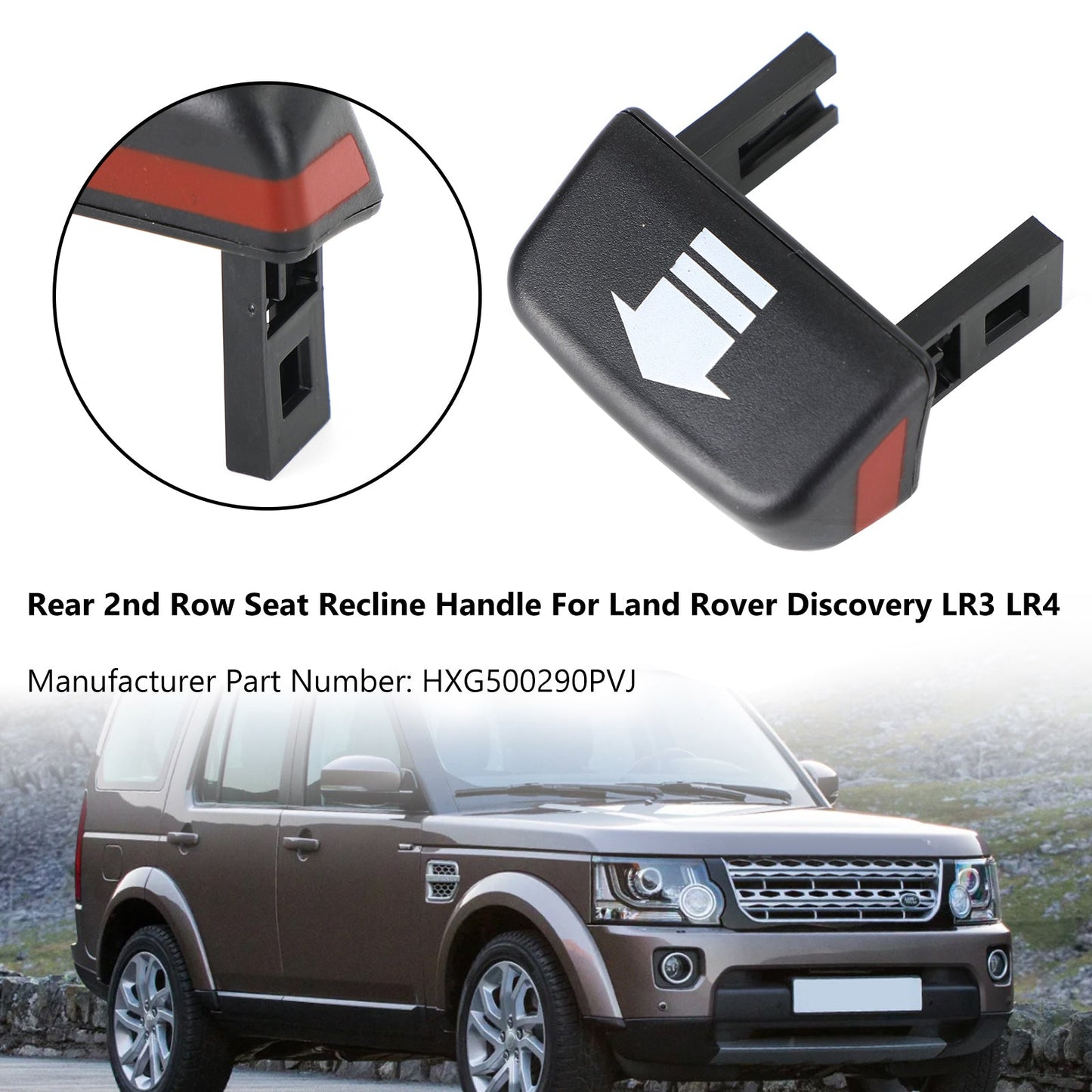 Rear 2nd Row Seat Recline Handle For Land Rover Discovery LR3 LR4 2004-2017
