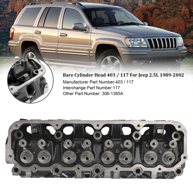 403 / 117 Bare Cylinder Head For Jeep 2.5L 1989-2002