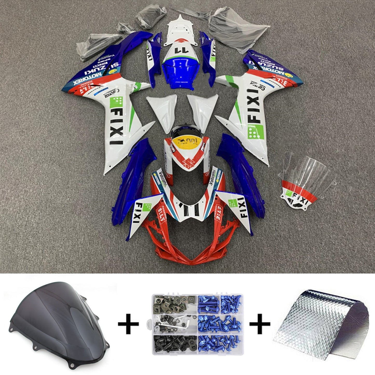 2011-2024 Suzuki GSXR 600/750 K11 Amotopart Injection Fairing Kit Bodywork Plastic ABS #101