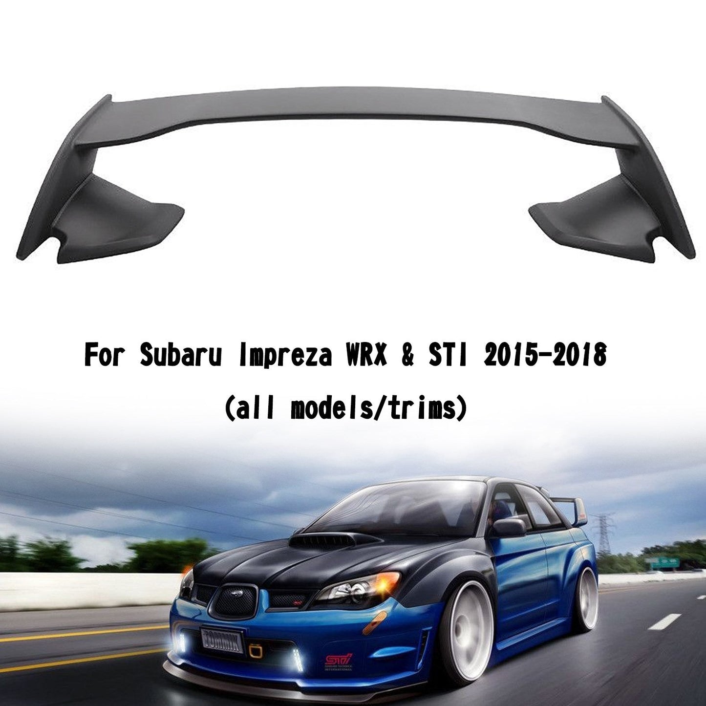 2015-2018 WRX STI 4DR Sedan JDM OE Style ABS Rear Trunk Wing Spoiler