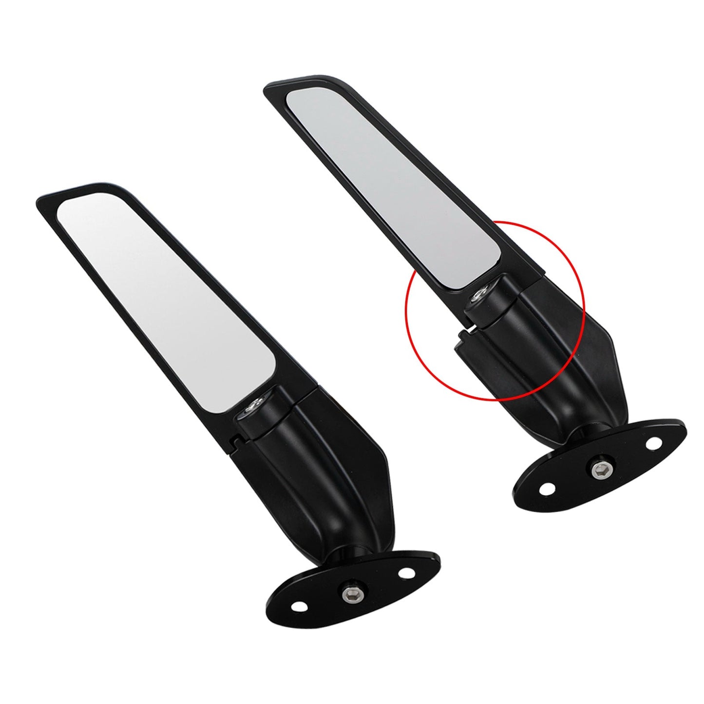 Adjustable Wing Fin Rearview Mirrors For Kawasaki Ninja 250 300 400 650 13-21