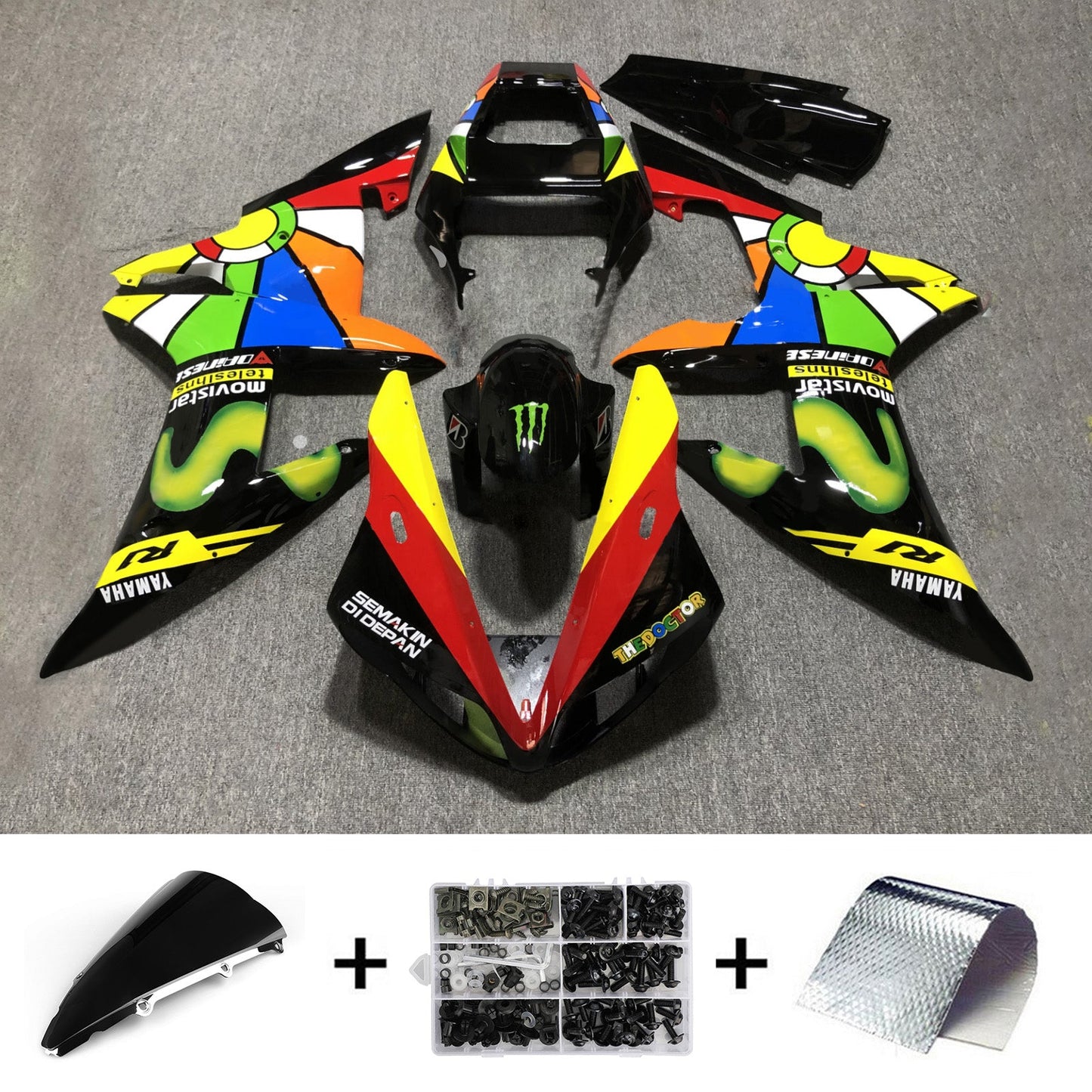 2002-2003 Yamaha YZF-R1 Injection Fairing Kit Bodywork Plastic ABS#32