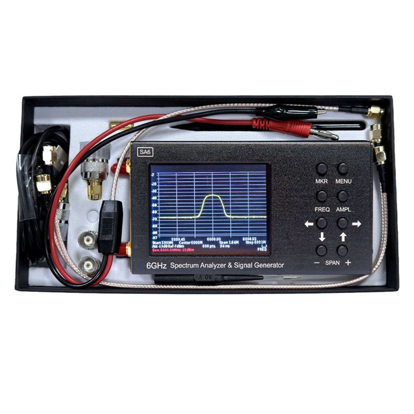 SA6 6GHz Handheld Portable 3.2" Spectrum Analyzer Signal Generator 35-6200MHz